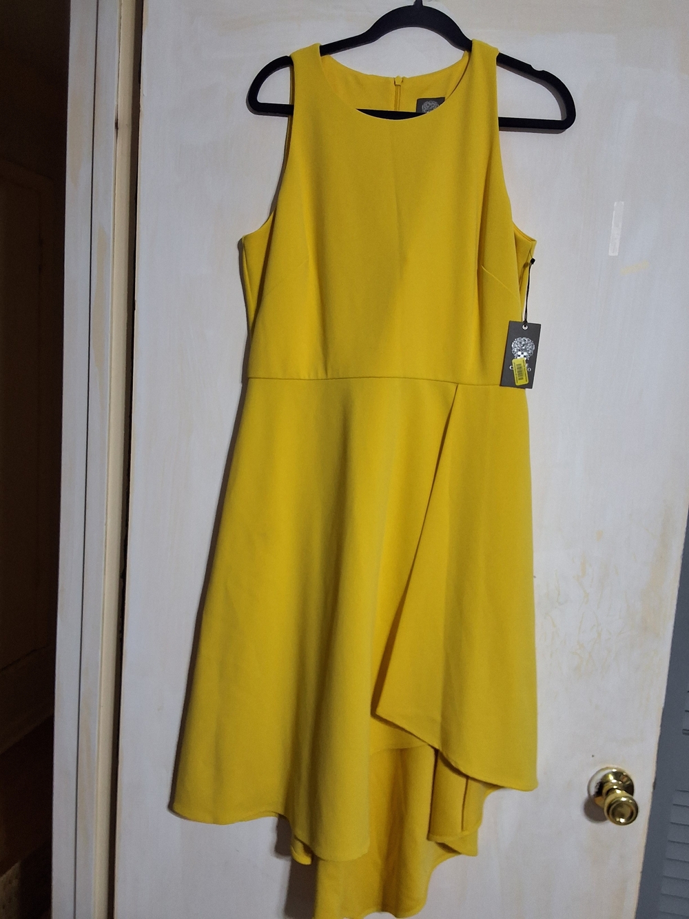 Vince Camuto Bright Yellow Sleeveless High-Low Dress 14
